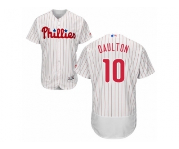 Men's Majestic Philadelphia Phillies #10 Darren Daulton White Red Strip Flexbase Authentic Collection MLB Jersey