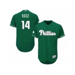 Men's Majestic Philadelphia Phillies #14 Pete Rose Green Celtic Flexbase Authentic Collection MLB Jersey