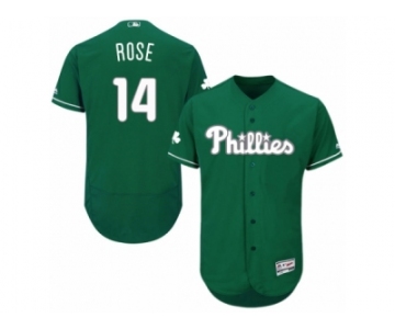 Men's Majestic Philadelphia Phillies #14 Pete Rose Green Celtic Flexbase Authentic Collection MLB Jersey