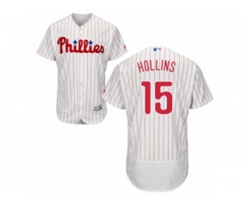 Men's Majestic Philadelphia Phillies #15 Dave Hollins White Red Strip Flexbase Authentic Collection MLB Jersey