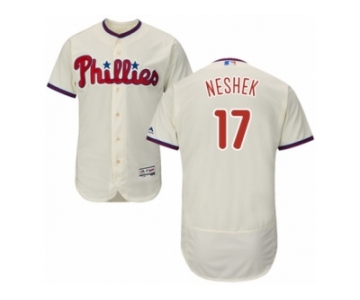 Men's Majestic Philadelphia Phillies #17 Pat Neshek Cream Flexbase Authentic Collection MLB Jersey