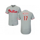 Men's Majestic Philadelphia Phillies #17 Pat Neshek Grey Flexbase Authentic Collection MLB Jersey