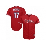 Men's Majestic Philadelphia Phillies #17 Pat Neshek Replica Red Alternate Cool Base MLB Jersey