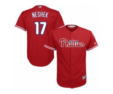 Men's Majestic Philadelphia Phillies #17 Pat Neshek Replica Red Alternate Cool Base MLB Jersey