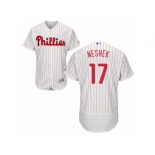 Men's Majestic Philadelphia Phillies #17 Pat Neshek White Flexbase Authentic Collection MLB Jersey