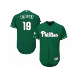 Men's Majestic Philadelphia Phillies #19 Greg Luzinski Green Celtic Flexbase Authentic Collection MLB Jersey