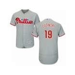 Men's Majestic Philadelphia Phillies #19 Greg Luzinski Grey Flexbase Authentic Collection MLB Jersey