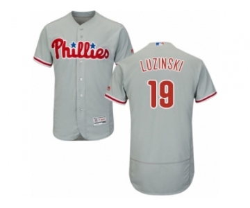 Men's Majestic Philadelphia Phillies #19 Greg Luzinski Grey Flexbase Authentic Collection MLB Jersey