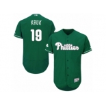 Men's Majestic Philadelphia Phillies #19 John Kruk Green Celtic Flexbase Authentic Collection MLB Jersey