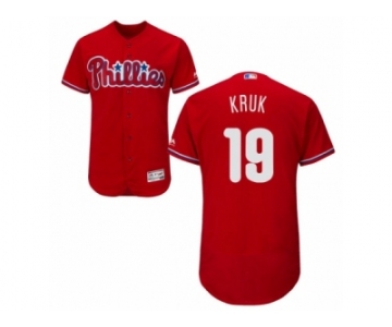 Men's Majestic Philadelphia Phillies #19 John Kruk Red Flexbase Authentic Collection MLB Jersey