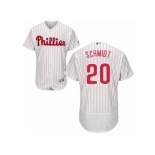 Men's Majestic Philadelphia Phillies #20 Mike Schmidt White Red Strip Flexbase Authentic Collection MLB Jersey