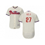 Men's Majestic Philadelphia Phillies #27 Aaron Nola Cream Flexbase Authentic Collection MLB Jersey