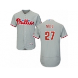 Men's Majestic Philadelphia Phillies #27 Aaron Nola Grey Flexbase Authentic Collection MLB Jersey