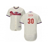 Men's Majestic Philadelphia Phillies #30 Dave Cash Cream Flexbase Authentic Collection MLB Jersey