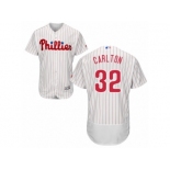 Men's Majestic Philadelphia Phillies #32 Steve Carlton White Red Strip Flexbase Authentic Collection MLB Jersey