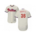 Men's Majestic Philadelphia Phillies #36 Robin Roberts Cream Flexbase Authentic Collection MLB Jersey