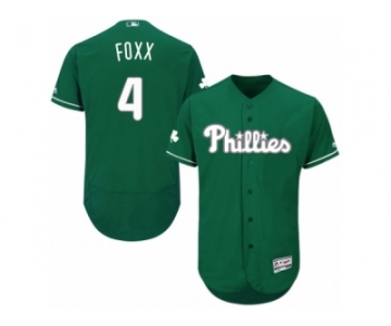 Men's Majestic Philadelphia Phillies #4 Jimmy Foxx Green Celtic Flexbase Authentic Collection MLB Jersey