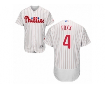 Men's Majestic Philadelphia Phillies #4 Jimmy Foxx White Red Strip Flexbase Authentic Collection MLB Jersey