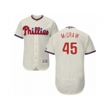 Men's Majestic Philadelphia Phillies #45 Tug McGraw Cream Flexbase Authentic Collection MLB Jersey