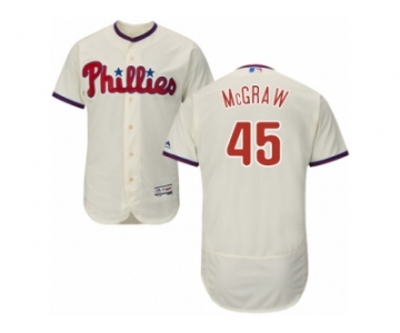 Men's Majestic Philadelphia Phillies #45 Tug McGraw Cream Flexbase Authentic Collection MLB Jersey