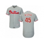 Men's Majestic Philadelphia Phillies #45 Tug McGraw Grey Flexbase Authentic Collection MLB Jersey