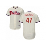 Men's Majestic Philadelphia Phillies #47 Larry Andersen Cream Flexbase Authentic Collection MLB Jersey