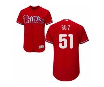 Men's Majestic Philadelphia Phillies #51 Carlos Ruiz Red Flexbase Authentic Collection MLB Jersey