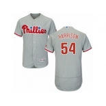 Men's Majestic Philadelphia Phillies #54 Matt Harrison Grey Flexbase Authentic Collection MLB Jersey