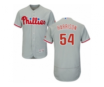 Men's Majestic Philadelphia Phillies #54 Matt Harrison Grey Flexbase Authentic Collection MLB Jersey