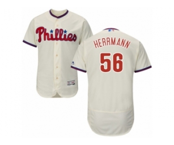 Men's Majestic Philadelphia Phillies #56 Frank Herrmann Cream Flexbase Authentic Collection MLB Jersey