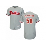 Men's Majestic Philadelphia Phillies #56 Frank Herrmann Grey Flexbase Authentic Collection MLB Jersey