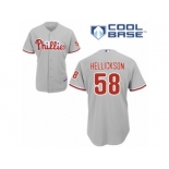 Men's Majestic Philadelphia Phillies #58 Jeremy Hellickson Replica Grey Road Cool Base MLB Jersey