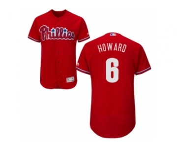 Men's Majestic Philadelphia Phillies #6 Ryan Howard Red Flexbase Authentic Collection MLB Jersey