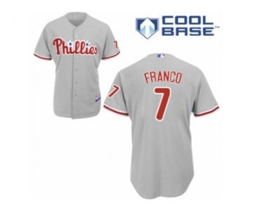 Men's Majestic Philadelphia Phillies #7 Maikel Franco Authentic Grey Road Cool Base MLB Jersey