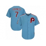 Men's Majestic Philadelphia Phillies #7 Maikel Franco Authentic Light Blue Cooperstown MLB Jersey