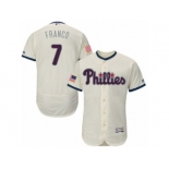 Men's Majestic Philadelphia Phillies #7 Maikel Franco Cream Fashion Stars & Stripes Flex Base MLB Jersey