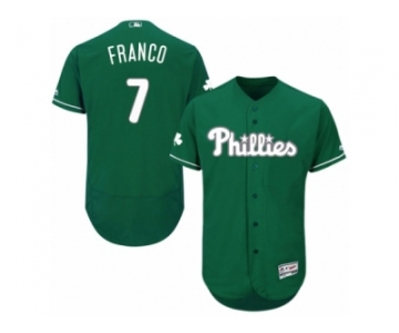 Men's Majestic Philadelphia Phillies #7 Maikel Franco Green Celtic Flexbase Authentic Collection MLB Jersey