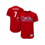 Men's Majestic Philadelphia Phillies #7 Maikel Franco Scarlet 2017 Spring Training Authentic Flex Base Collection MLB Jersey