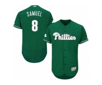 Men's Majestic Philadelphia Phillies #8 Juan Samuel Green Celtic Flexbase Authentic Collection MLB Jersey