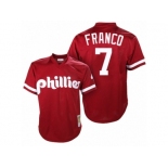 Men's Mitchell and Ness Philadelphia Phillies #7 Maikel Franco Authentic Red Throwback MLB Jersey