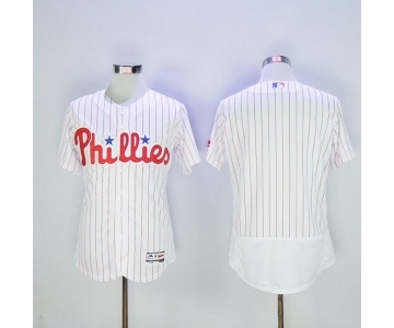 Men's Philadelphia Phillies Blank Majestic White Flexbase Authentic Collection Team Jersey