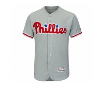 Men's Philadelphia Phillies Majestic Road Blank Gray Flex Base Authentic Collection Team Jersey