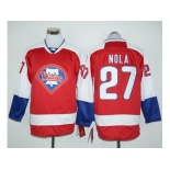 Philadelphia Phillies #27 Aaron Nola Red Long Sleeve Stitched Baseball Jersey