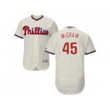 Philadelphia Phillies #45 Tug McGraw Cream Flexbase Authentic Collection Stitched MLB Jersey