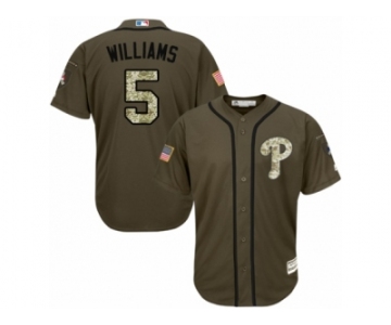 Philadelphia Phillies #5 Nick Williams Replica Green Salute to Service MLB Jersey