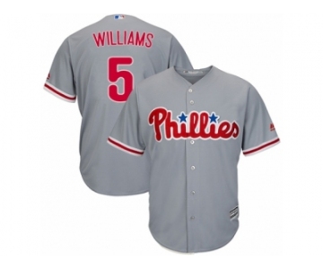 Philadelphia Phillies #5 Nick Williams Replica Grey Road Cool Base MLB Jersey