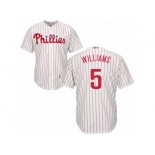 Philadelphia Phillies #5 Nick Williams Replica White Red Strip Home Cool Base MLB Jersey