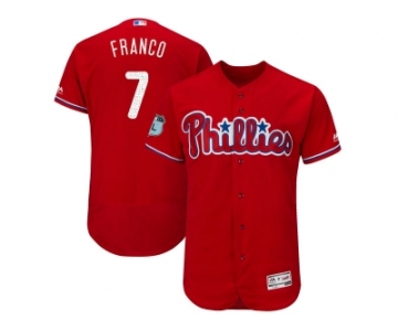 Philadelphia Phillies #7 Maikel Franco Red 2017 Spring Training Flexbase Authentic Collection Stitched Baseball Jersey