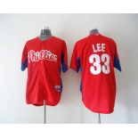 mlb Philadelphia Phillies #33 Lee 2011 BP Red[Cool Base]