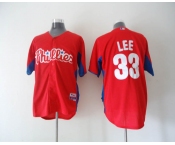 mlb Philadelphia Phillies #33 Lee 2011 BP Red[Cool Base]